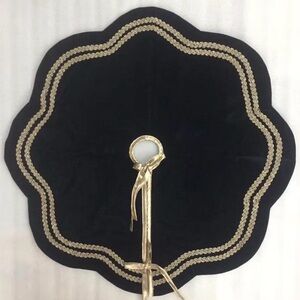 Dark Green Velvet and Gold Tree Skirt